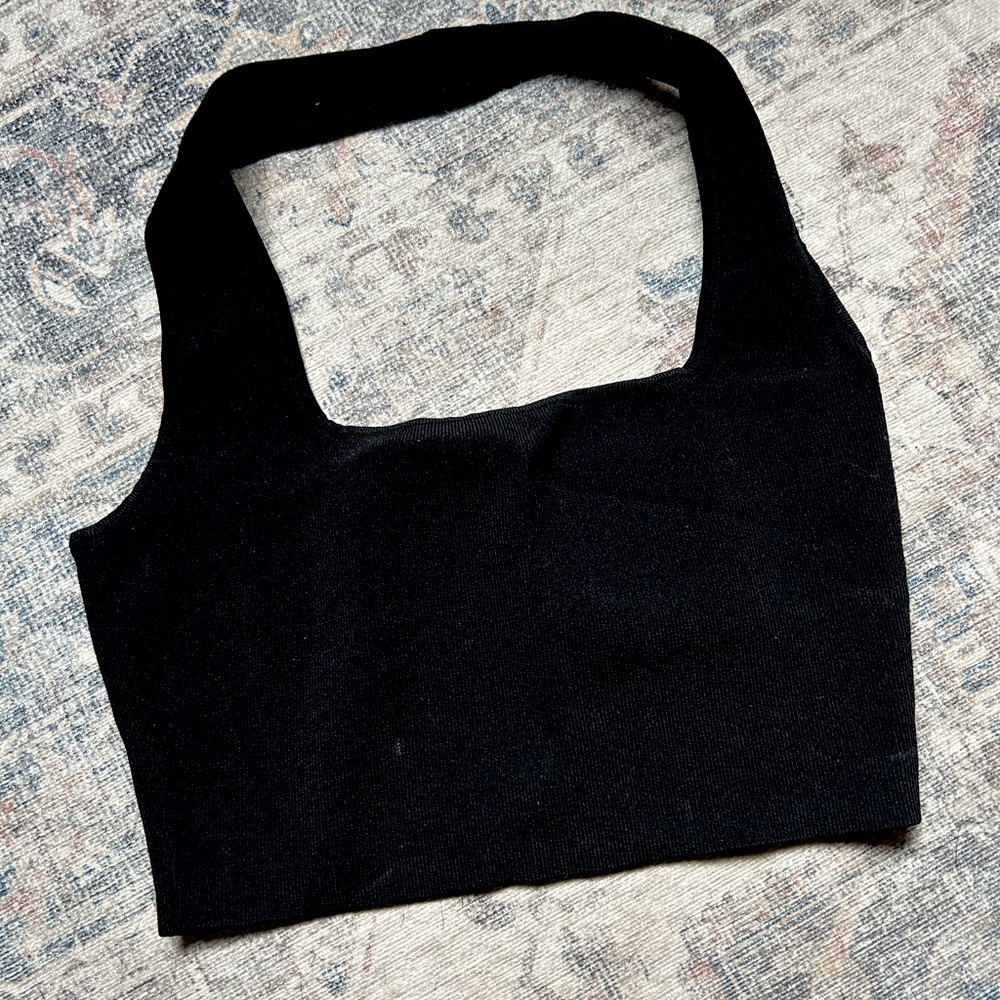 The Drop Women's Greta Fitted Square-Neck Halter Sweater Bralette